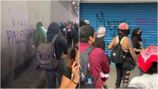 Destrozos durante marcha del 68 en CDMX.