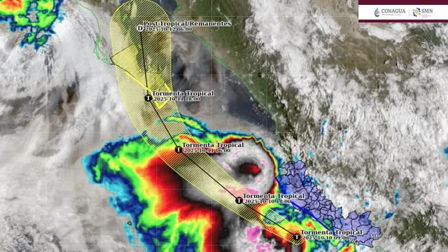 Trayectoria prevista de la tormenta tropical Raymond. Foto: SMN