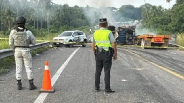 Accidente en Guerrero. Foto: Guardia Nacional