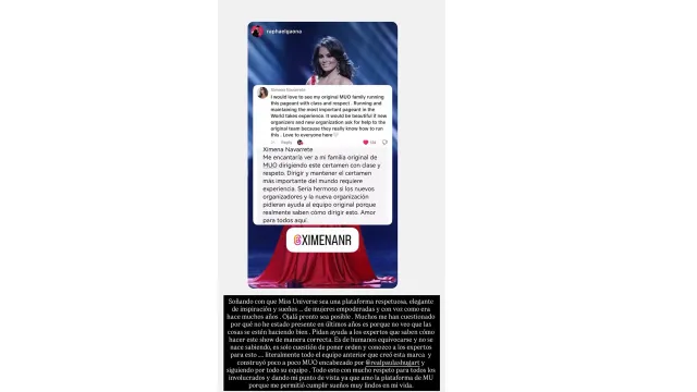 Ximena Navarrete sobre polémica entre Fátima Bosch y Nawat Itsaragrisil.