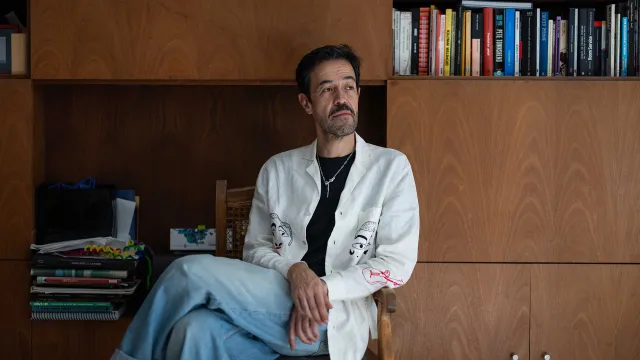 Meme del Real en su estudio.