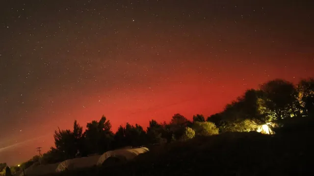 Aurora boreal en Zacatecas.  Foto: Facebook SpaceW