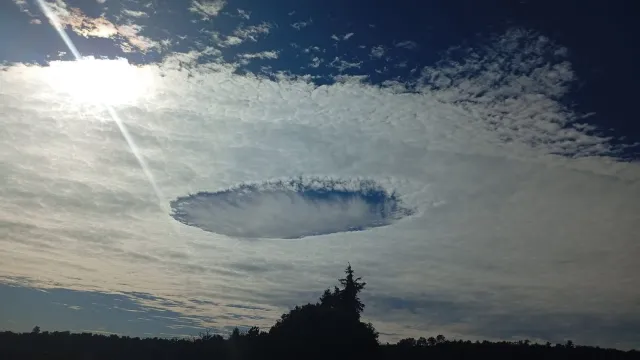 Así luce el impresionante agujero en el cielo de Puebla. Foto: Reporte Ciudadano