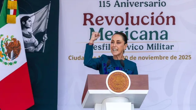 La presidenta Claudia Sheinbaum en el Desfile Militar. 