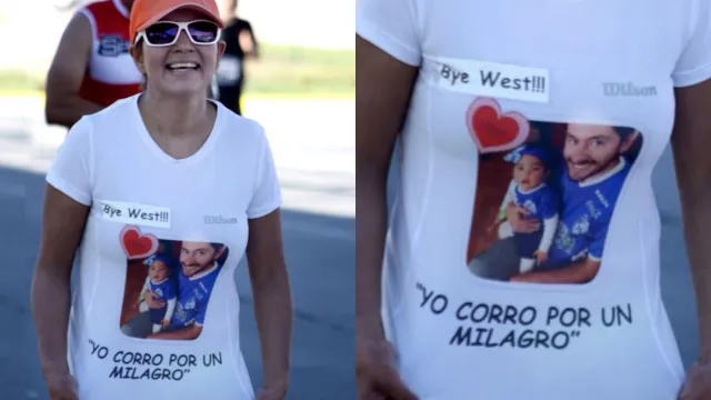 "Yo corro por un milagro" primer maratón de Julieta. Foto: Cortesía Julieta Escobar