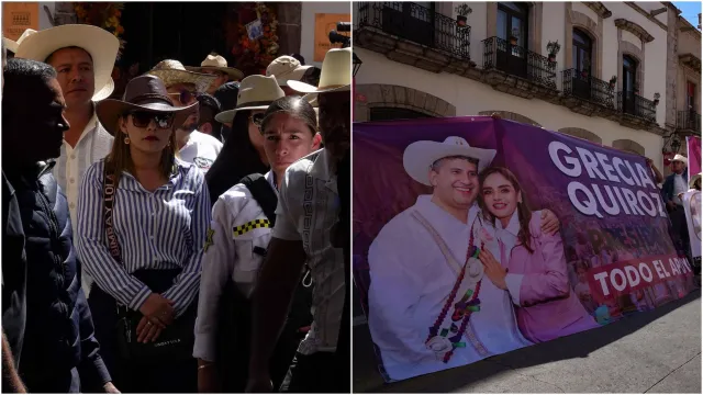 Apoyo a Grecia Quiroz durante toma de protesta como alcaldesa de Uruapan. Foto: Cuartoscuro