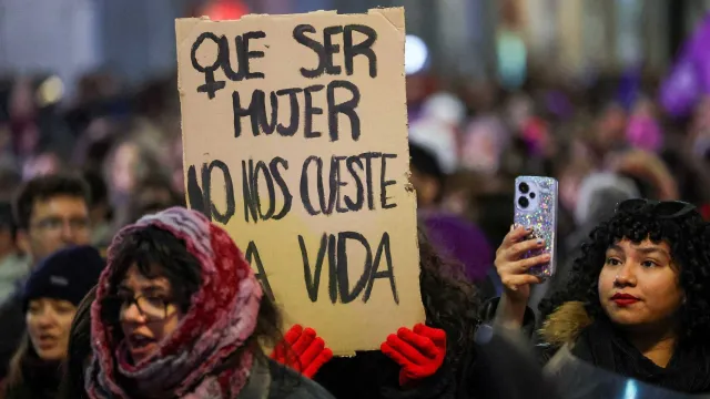 Protesta en Madrid, España, por el 25N
