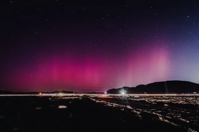 Aurora boreal captada desde Mexicali, Baja California