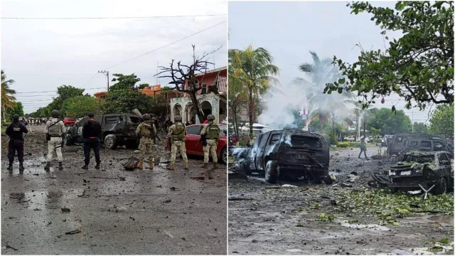 Explosión camioneta en Coahuayana.