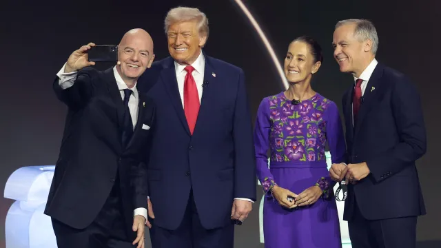 La histórica ‘selfie’ de Sheinbaum, Trump y Carney. Foto: Getty Images