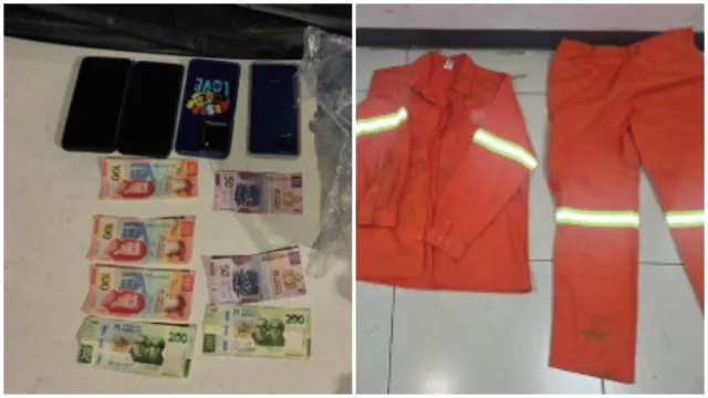 Artículos confiscados a falsos trabajadores de limpia que robaban casas en norte de la CDMX. Foto: X @PabloVazC