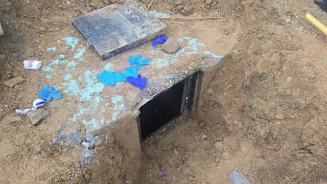 Entrada a búnker de la Mara Salvatrucha. Foto: X @MP_Honduras