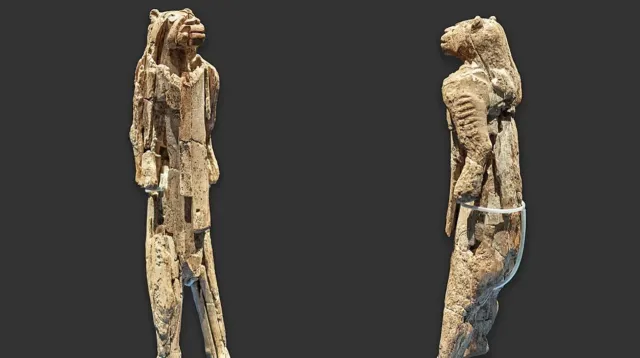 El hombre león de Stadel, figura de marfil elaborada en el Paleolítico