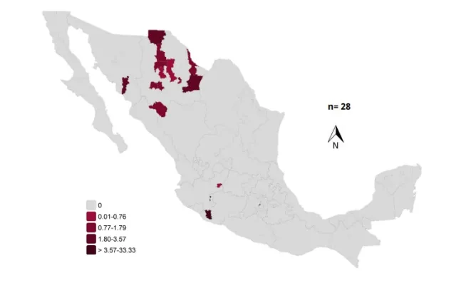 Muertes reportadas por sarampión en México. Foto: SSA