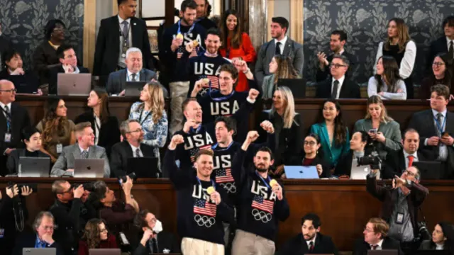 Equipo de hockey de Estados Unidos en el Capitolio. Foto: Casa Blanca