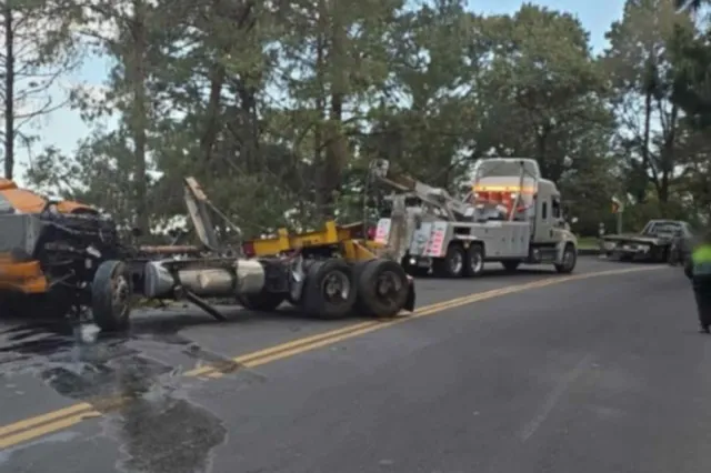 Accidente en carretera de Veracruz. Foto: Guardia Nacional