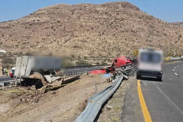 Accidente en San Luis Potosí. Foto: Guardia Nacional 