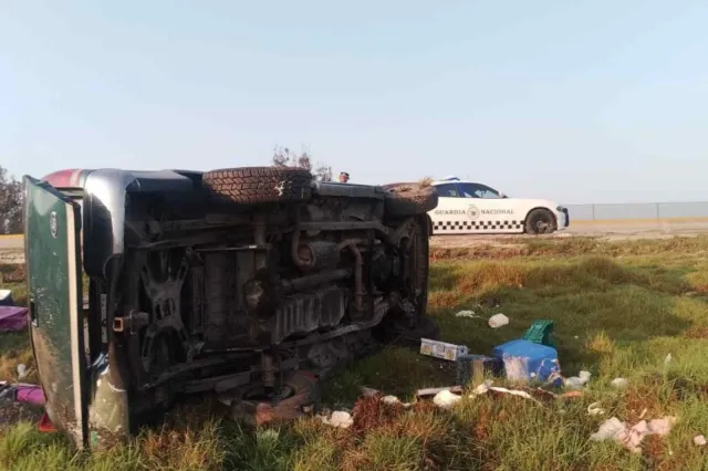 Accidente en Puebla. Foto: Carreteras Guardia Nacional