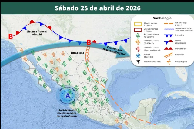 Frente frío en México. Foto: SMN