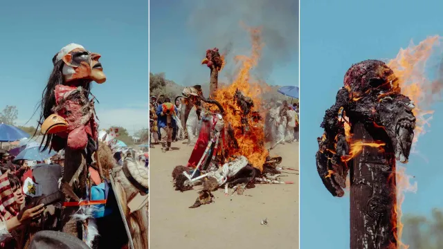 Así Fue la Tradicional Quema de Máscaras de Fariseos Yaquis 2026