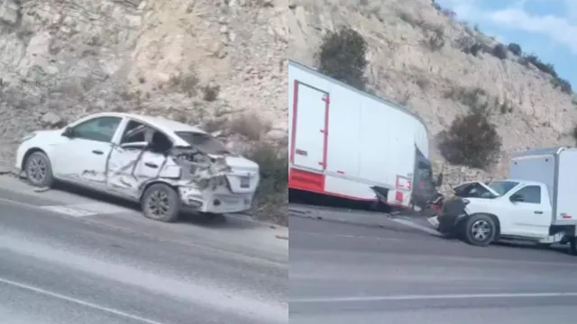 Vehículos destrozados tras choque en la Cuacnopalan-Oaxaca. Foto: X @ciudadano_pue