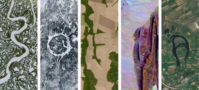 El nombre Sofía, escrito con letras de imágenes satelitales