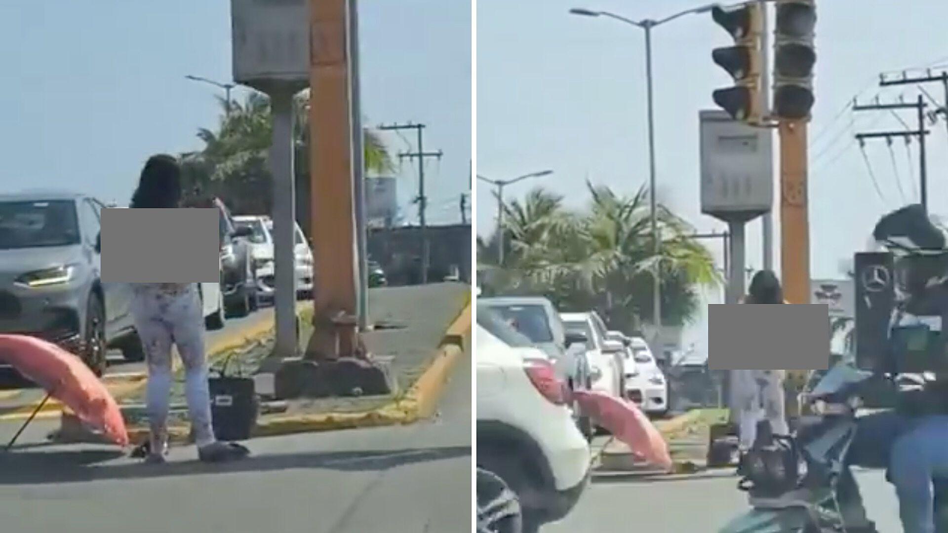 Mujer se Quita la Ropa en Semáforo de Boca del Río; Conductores Captan el  Momento