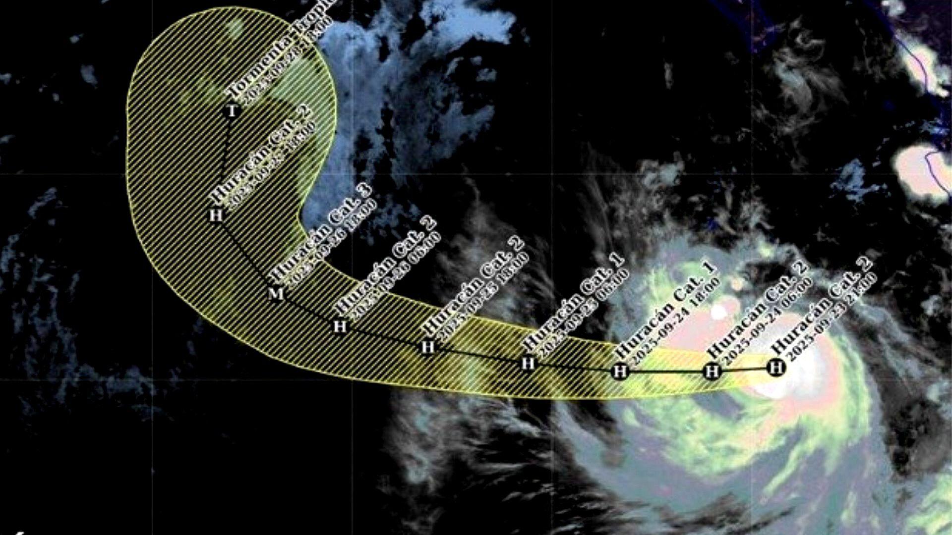 Huracán Narda se intensifica a Categoría 2, desata lluvias y oleaje severo en costas del Pacífico mexicano