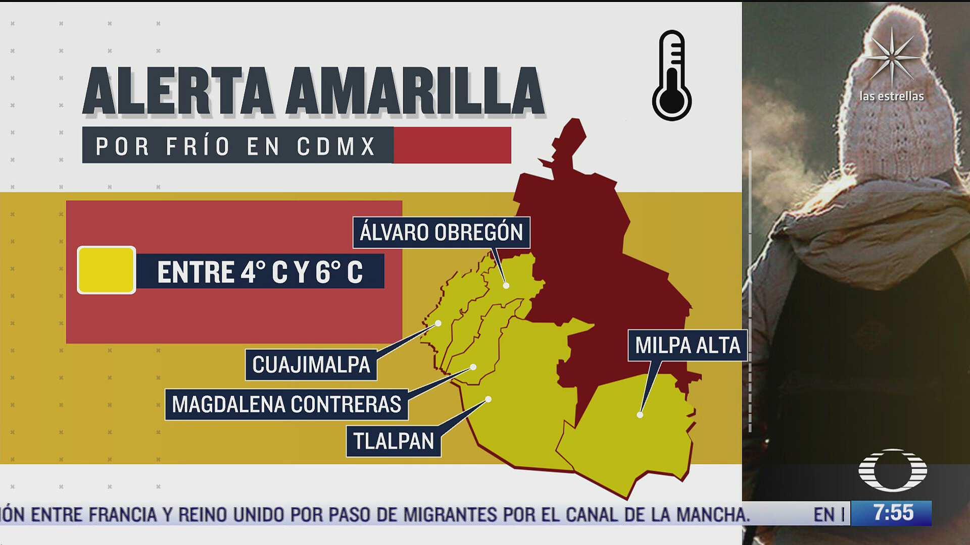 ¿Cuáles son las cinco alcaldías de la CDMX en alerta amarilla por frío?